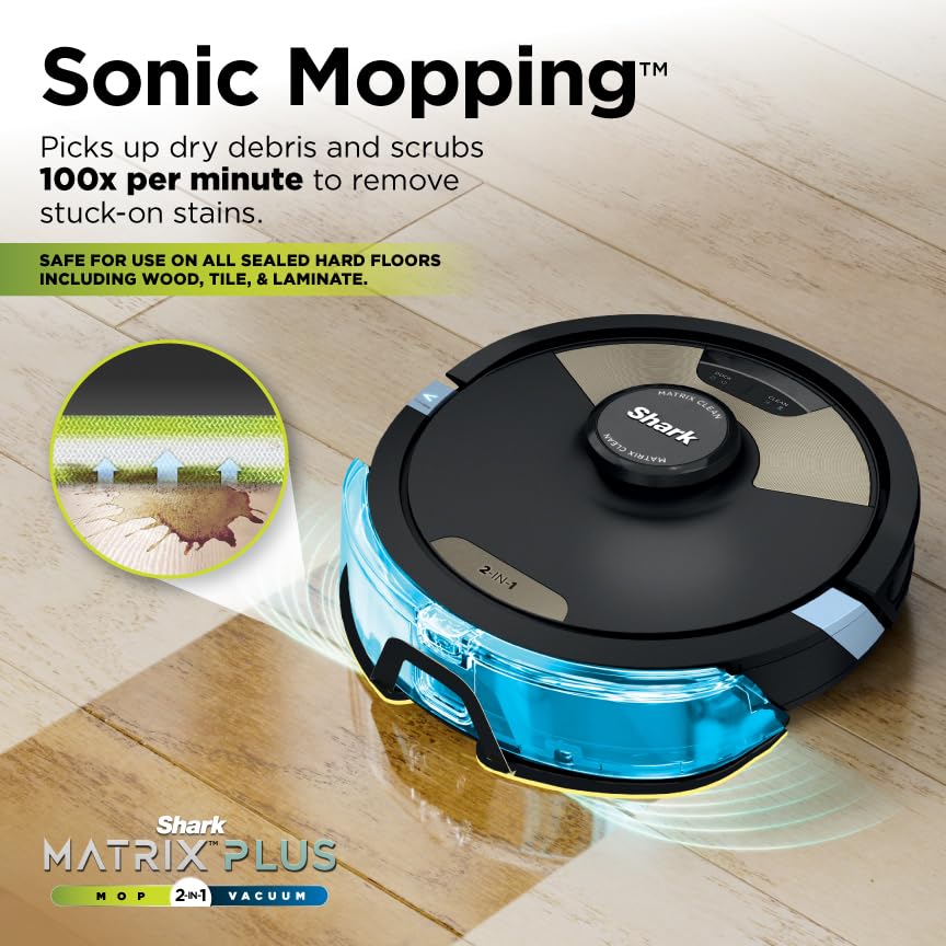 Shark Robot Vacuum & Mop: Powerful Suction, HEPA Self Empty Base, Sonic Mopping, Home Mapping - Pet Hair, Carpets & Hardfloor