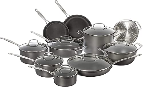 Cuisinart Cookware Set, Chef's Classic Nonstick Hard Anodized, 17-Piece