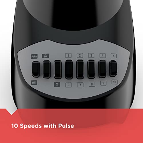 BLACK+DECKER Blender: 10-Speed, 6-Cup Plastic Jar, Stainless Steel
