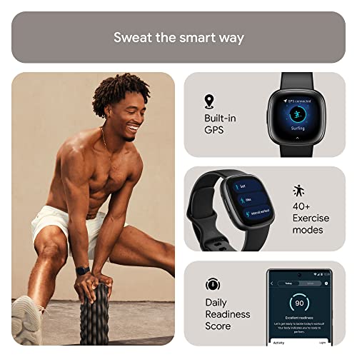 Fitbit Versa 4 Smartwatch: Daily Readiness, GPS, Heart Rate, 40+ Modes