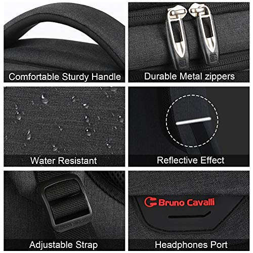 Slim Durable 17" Laptop Backpack with USB Port - Water Resistant Business Anti Theft Bag for Men & Women, Fits 15.6" Notebook