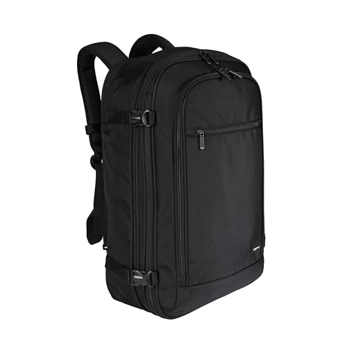 Amazon Basics Travel Backpack 40L, Laptop Compartment, Expandable, Dual Use, Black