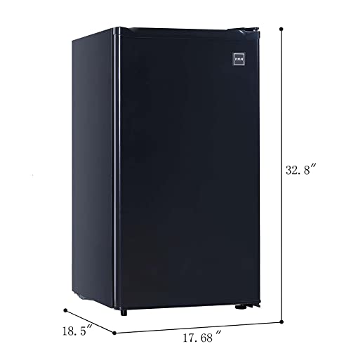 RCA Mini Fridge with Freezer Compartment, Adjustable Thermostat, Reversible Doors - Ideal for Dorm, Office, RV - 3.2 Cubic Feet