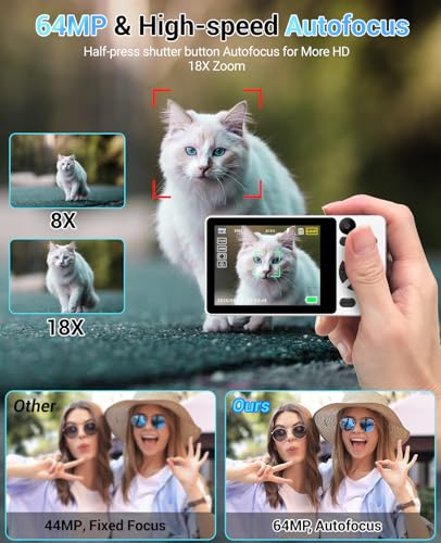 Wevoor 4K 64MP Autofocus Vlogging Camera for Travel Daily