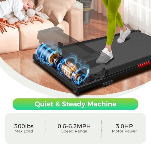 Foldable Walking Pad Treadmill with Handle Bar, Remote Control