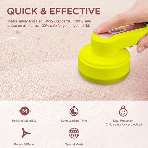 Anti-Peluches Electric Fabric Shaver: 3 Blades, USB, Portable & Fast for Clothes, Carpets, Sweaters