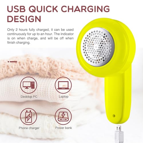 Anti-Peluches Electric Fabric Shaver: 3 Blades, USB, Portable & Fast for Clothes, Carpets, Sweaters