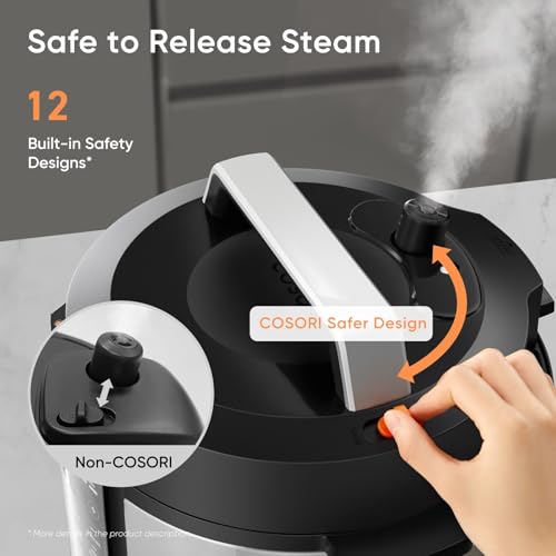 COSORI 6QT Multi Cooker, Stainless Steel, Ceramic Pot, 12 Safety Features, Slow Cook, Sous Vide, Saute