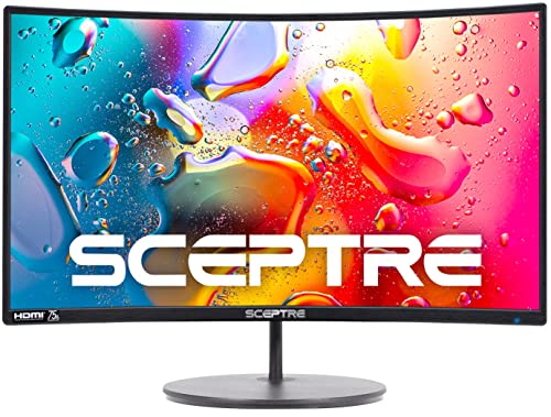 Sceptre Curved Gaming Monitor 24-inch Full HD 1080p 98% sRGB, HDMI x2, VGA, Built-in Speakers, VESA Wall Mount - Black