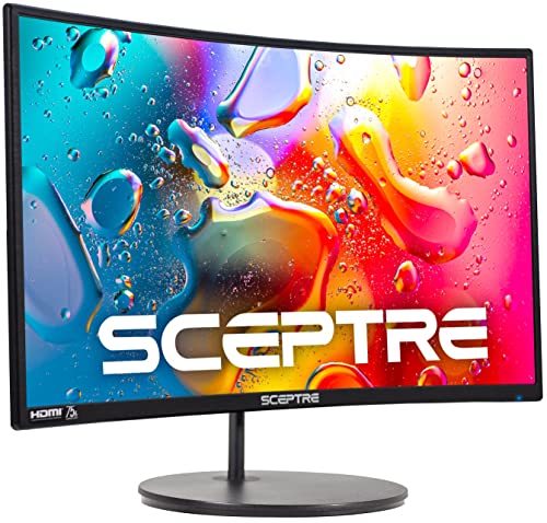 Sceptre Curved Gaming Monitor 24-inch Full HD 1080p 98% sRGB, HDMI x2, VGA, Built-in Speakers, VESA Wall Mount - Black