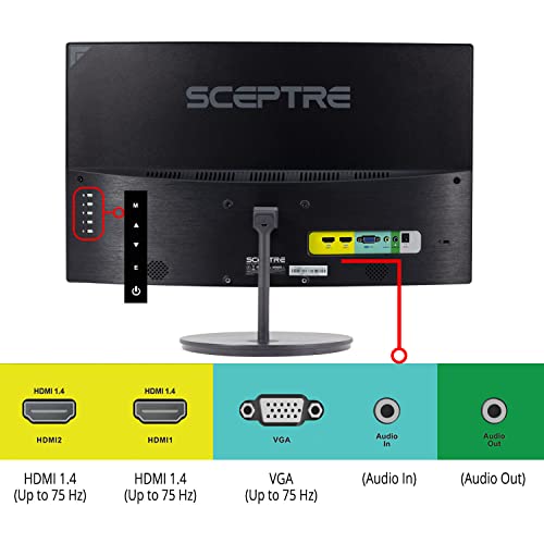 Sceptre Curved Gaming Monitor 24-inch Full HD 1080p 98% sRGB, HDMI x2, VGA, Built-in Speakers, VESA Wall Mount - Black