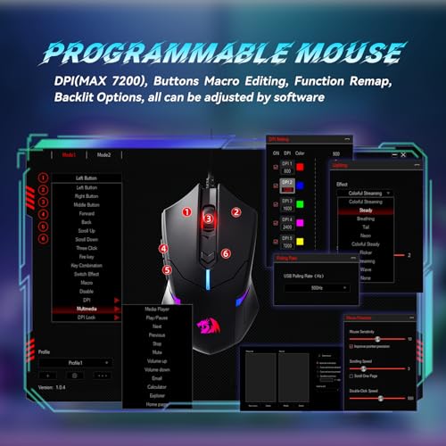 Redragon Gaming Keyboard & Mouse Combo Set with RGB Backlit - Programmable, Value Packed