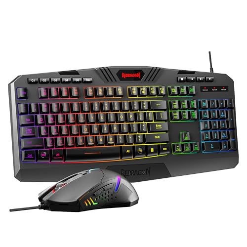 Redragon Gaming Keyboard & Mouse Combo Set with RGB Backlit - Programmable, Value Packed