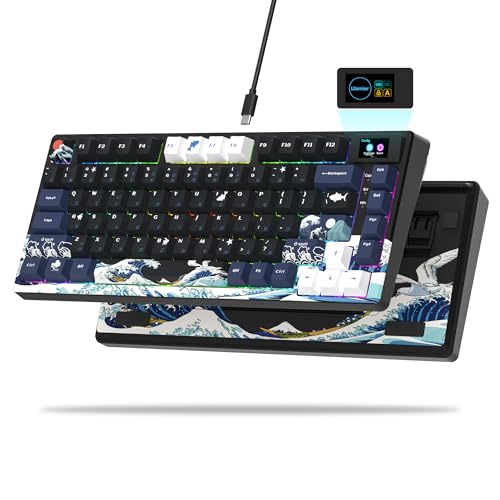 Womier S-K80 75% Keyboard with Color Display, Hot Swappable RGB Gaming Keys
