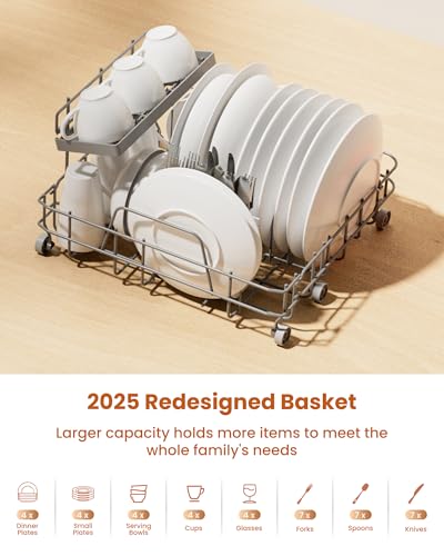 HAVA 2025 Countertop Dishwasher: Water Softener, Energy Efficient, 8 Wash Programs, Child Lock & Delayed Start - Portable & Easy Setup