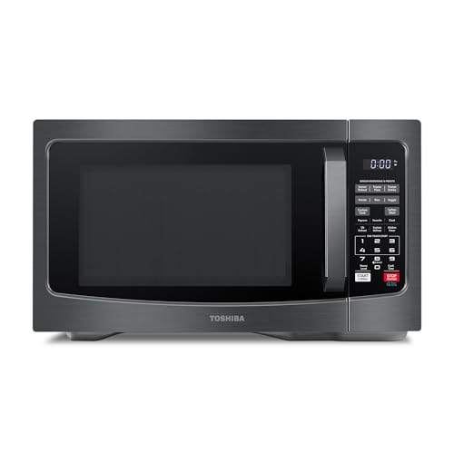 TOSHIBA Countertop Microwave Oven 1.2 Cu Ft Smart Sensor 12 Auto Menus - Easy Clean Interior, Black, 1000W