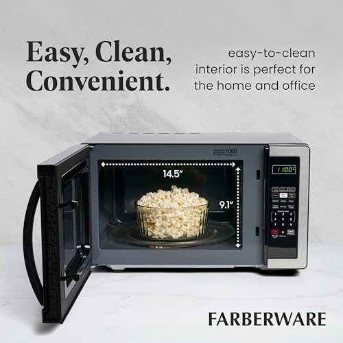 Farberware 1.1 Cu. Ft. Stainless Steel Microwave Oven - Countertop Power & Efficiency