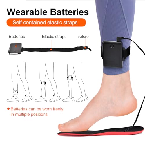 Heated Insoles with 5000mAh Battery, 4 Heat Settings, Mobile App Control - Warm Feet for Men and Women