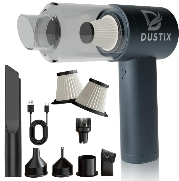 Mini Pro Cordless Handheld Vacuum Cleaner 12kPa Suction 2-Speed - Powerful Car Hoover & Blower - Fast Charging - Portable for Car, Home, Desk