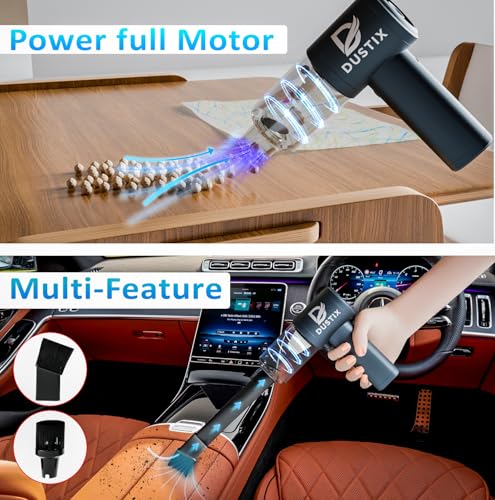 Mini Pro Cordless Handheld Vacuum Cleaner 12kPa Suction 2-Speed - Powerful Car Hoover & Blower - Fast Charging - Portable for Car, Home, Desk