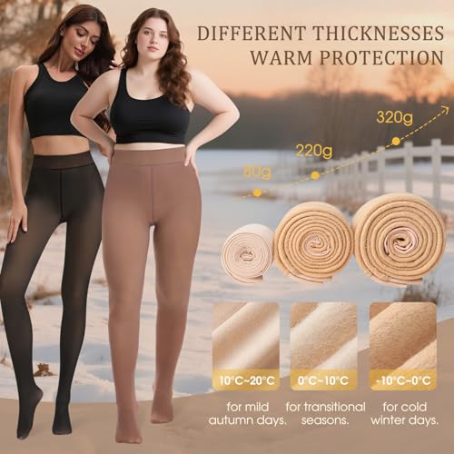 Comfort Fleece Lined Leggings: High Waist Thermal Tights for Women