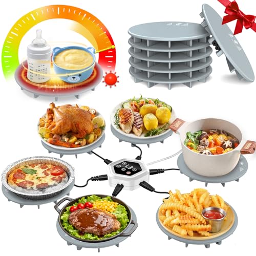 Food Warming Mat: Fast Heat Silicone Tray, 3 Temp, 3 Timer