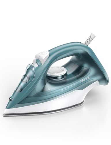 Sundu 1500W Steam Iron - Ceramic Soleplate, Rapid Heat, Self-Clean, Auto-Off - Home Use Green
