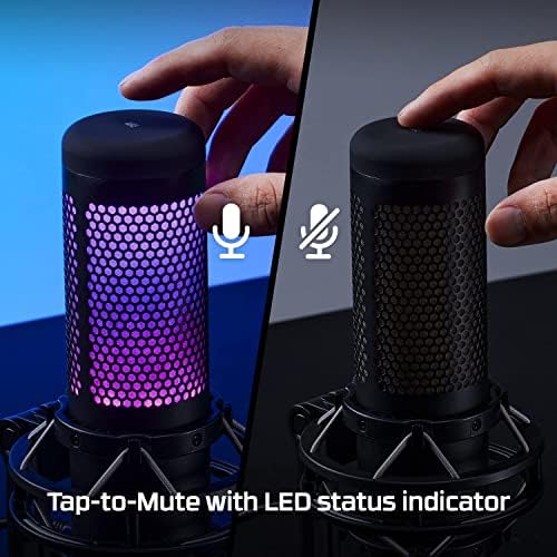 HyperX QuadCast S USB Condenser Mic for PC, PS4/5, Mac - RGB, Anti-Vibration, 4 Polar Patterns, Pop Filter - Gaming, Streaming, Podcasts