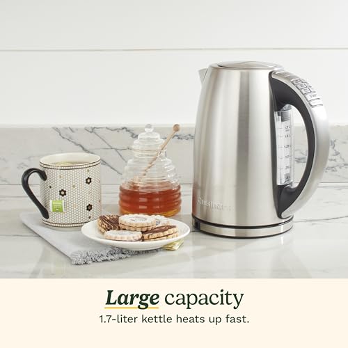 Cuisinart Electric Kettle: Cordless Tea Kettle, 1500W Fast Heat, 6 Preset Temps, 30-Min Keep Warm