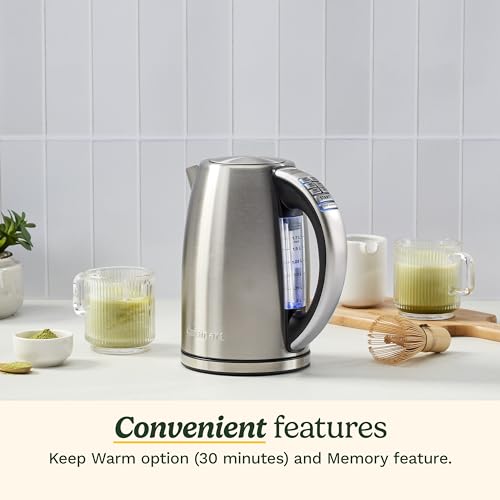 Cuisinart Electric Kettle: Cordless Tea Kettle, 1500W Fast Heat, 6 Preset Temps, 30-Min Keep Warm