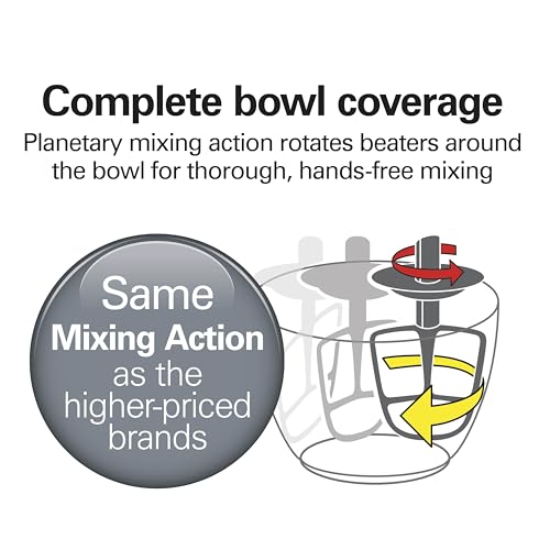 Hamilton Beach Stand Mixer 4 Quart Dough Hook & Beater Attachments, 7 Speeds Whisk, Easy-Carry Handle - Black