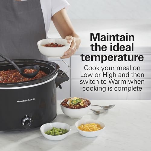 Hamilton Beach 10 Quart Slow Cooker, Portable with Lid Lock, Dishwasher Safe Crock - Black