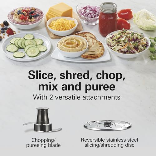 Hamilton Beach Food Processor & Chopper, BPA-Free, Stainless Blades, 12 Cup Bowl, 2-Speed Motor, Black - Kitchen Helper
