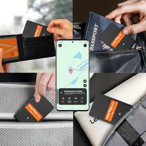 easyTag Card Tracker - Slim Global Tracking Smart Tag for Samsung Wallets, Bags, Luggage - Rechargeable, SmartThings App