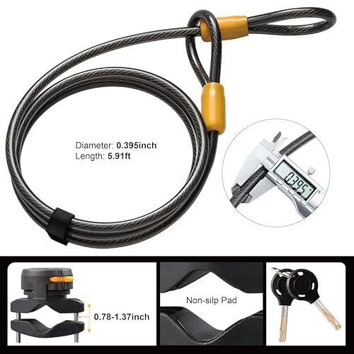 Via Velo Bike U Lock with Cable - Heavy Duty U-Lock for Road & Mountain Bikes