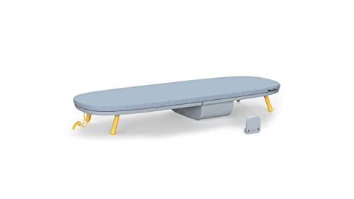 Joseph Joseph Folding Compact Ironing Board, Space-Saving Table-Top Design, Regular Size, Grey/Yellow