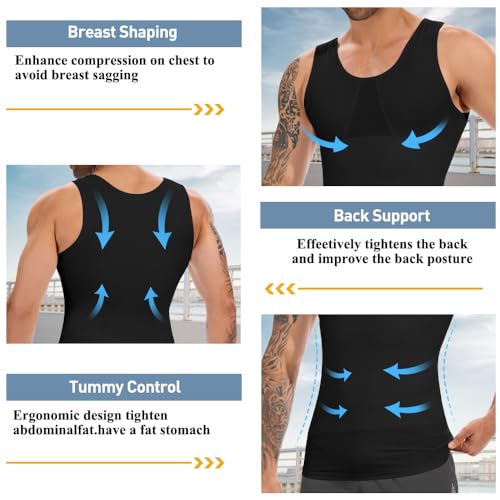 SLIMBELLE Men's Compression Vest Body Shaper - Slimming Inch