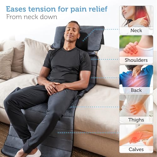 COMFIER Massage Mat, Movable Neck Pillow, Vibrating Motors & Heating Pads, Back Pad, Father's Day Gifts