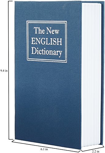 Amazon Basics Book Safe Money Saving Box Secret Hidden Lock Large Blue