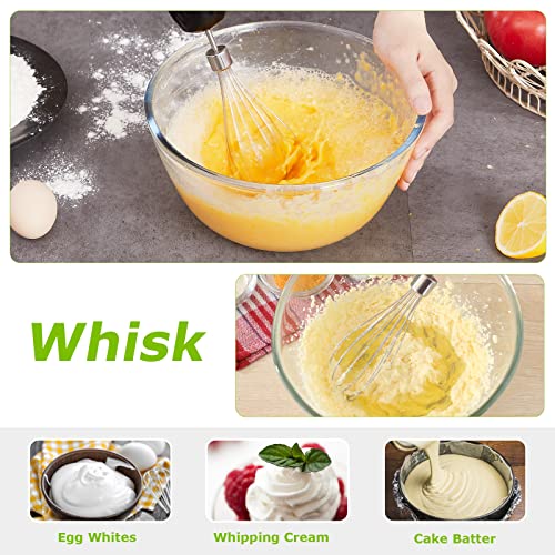 Bonsenkitchen Hand Blender: 20-Speed Turbo, Stainless Steel Blade, Egg Whisk, Beaker & Chopper - Stick Mixer for Soup, Smoothie