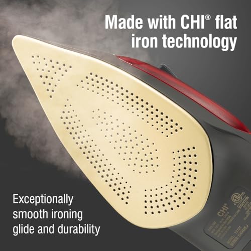 CHI Clothes Steam Iron: Powerful Steam, Temperature Guide, 1700W, Titanium Ceramic Soleplate