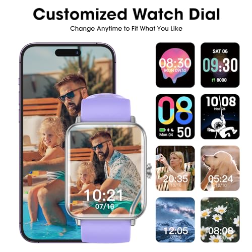 Brand Smartwatch: Fitness Tracker, Heart Rate, Blood Oxygen, Sleep Monitor, 1.5" Touchscreen, Android iOS, Swim Waterproof, Pedometer, Women Men