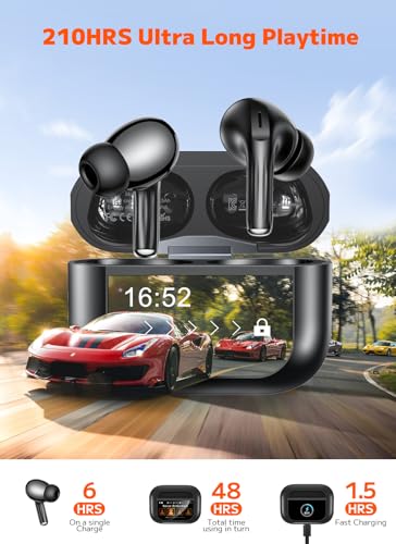 Brand Wireless Earbuds, ENC Noise Cancelling, 48H Playtime, Bass Stereo Sound, Bluetooth 5.4 for iPhone/Android