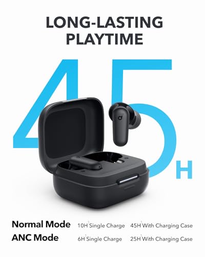 Anker Soundcore P30i Noise Cancelling Wireless Earbuds, Powerful Bass, 45H Playtime, 2-in-1 Case, IP54