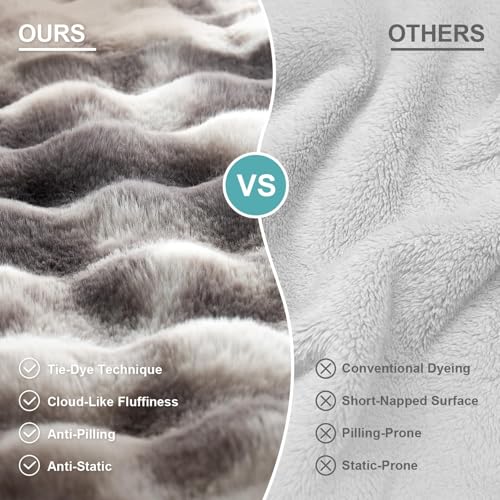 COZY KISS Faux Fur Pet Sofa Cover, Washable & Soft, Liquid-Proof Cat Mat, Anti-Slip, 70x177cm, Tie-Dye Grey