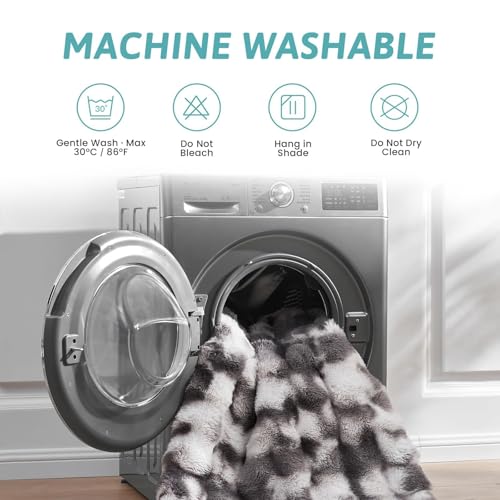 COZY KISS Faux Fur Pet Sofa Cover, Washable & Soft, Liquid-Proof Cat Mat, Anti-Slip, 70x177cm, Tie-Dye Grey