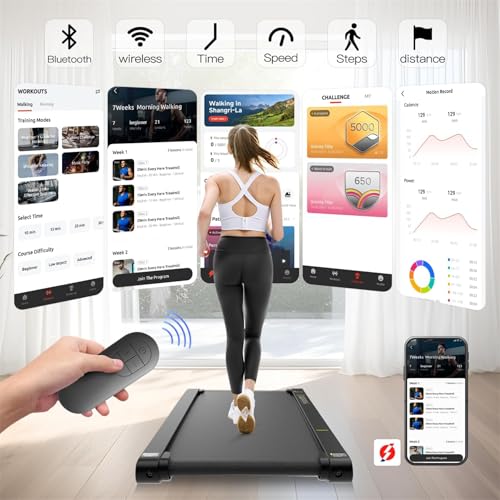 Sperax 3-in-1 Under Desk Treadmill Pad with APP, Low Noise Vibration, Remote Control - Portable Treadmill for Home Office