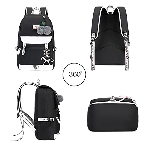 Asge Girls Nylon Backpack: Waterproof School Bag for Teens