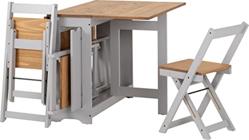 Seconique Santos Dining Set: Grey Distressed Pine, Butterfly