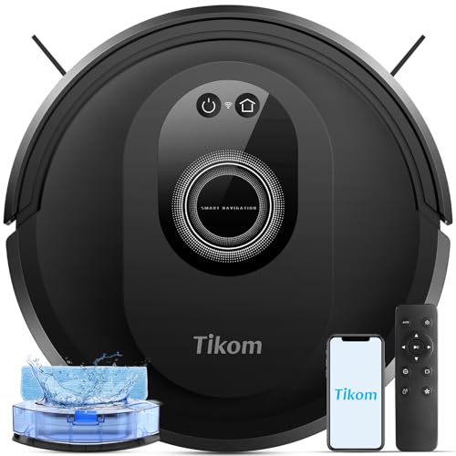 Tikom Robot Vacuum & Mop Combo, 5000Pa Cleaner, App Control